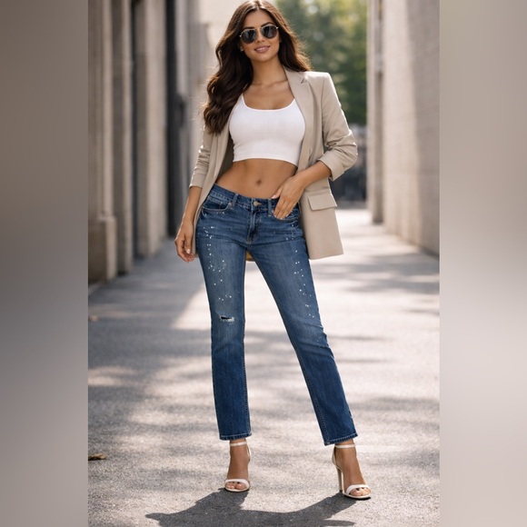 Levi's Denim - Levi’s 511 SlimFit Low Rise Medium Wash Distressed Paint Splatter Distress Jean